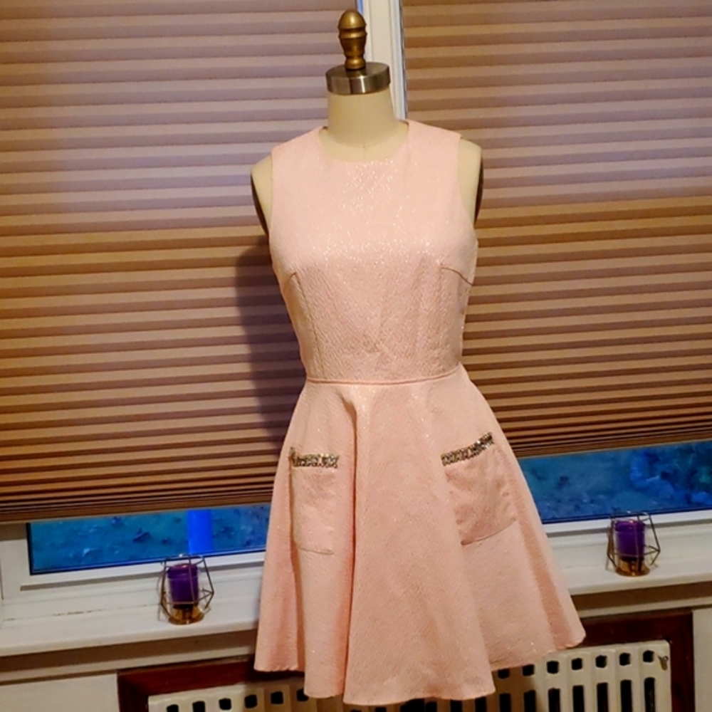 Pink and silver mini dress